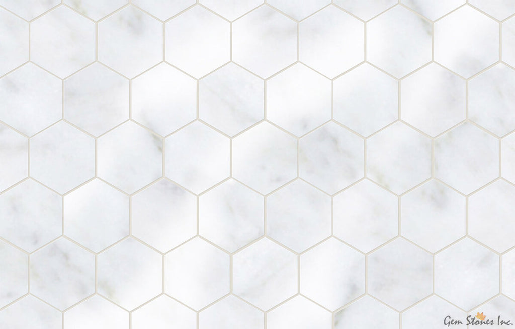 Carrara Marble 3" Hexagon Mosaic - image 2