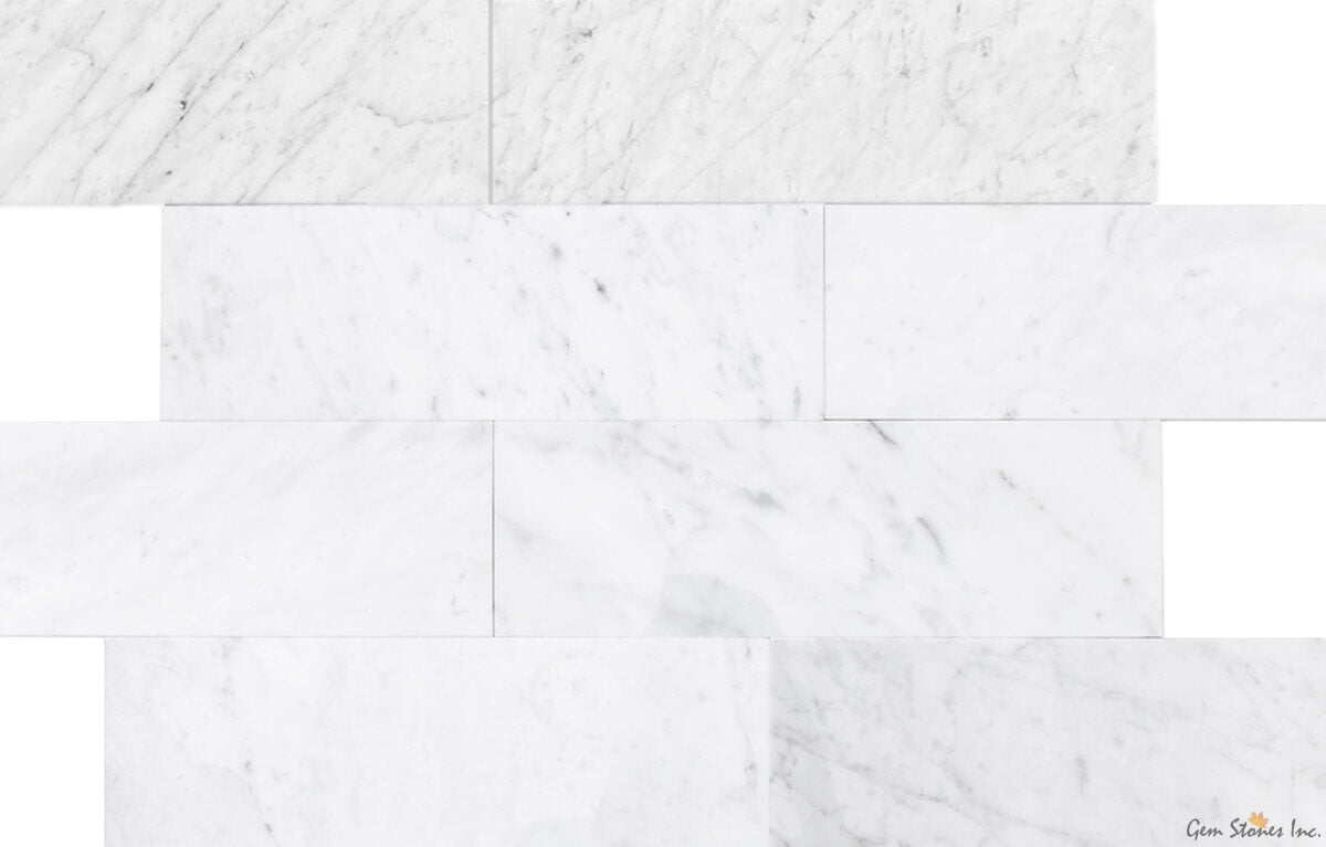 Carrara Marble 4"x12" Brick Polished Mosaic - image 1