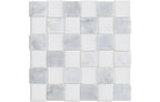 Carrara+White Marble 2"x2" Basketweave Honed Mosaic - image 1