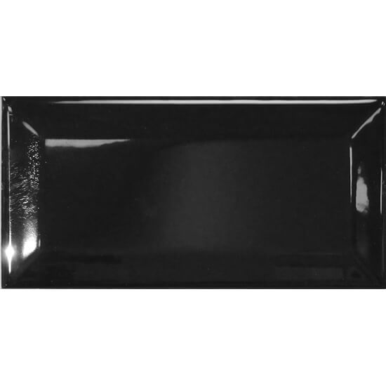 Chess Black Bevelled Glossy Wall Tile - image 1