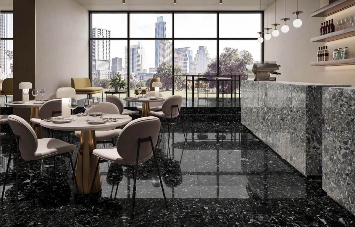 Chiaro Scuro Deep Black Porcelain Tile - image 4