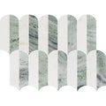 Coastline 2Tone Emerald Honed w/Polished Accents Marble Mosaic - image 1