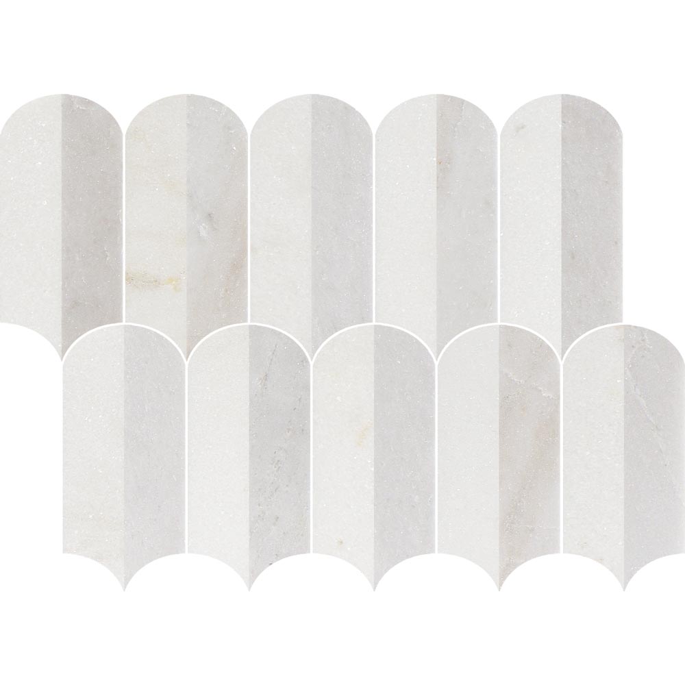 Coastline 2Tone Ice Honed w/Polished Accents Marble Mosaic - image 4