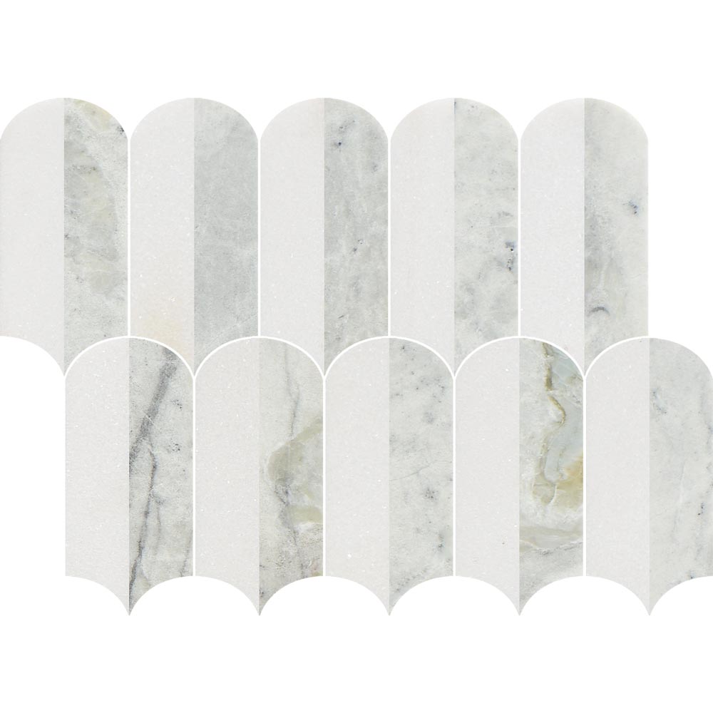 Coastline 2Tone Ocean Honed w/Polished Accents Marble Mosaic - image 3