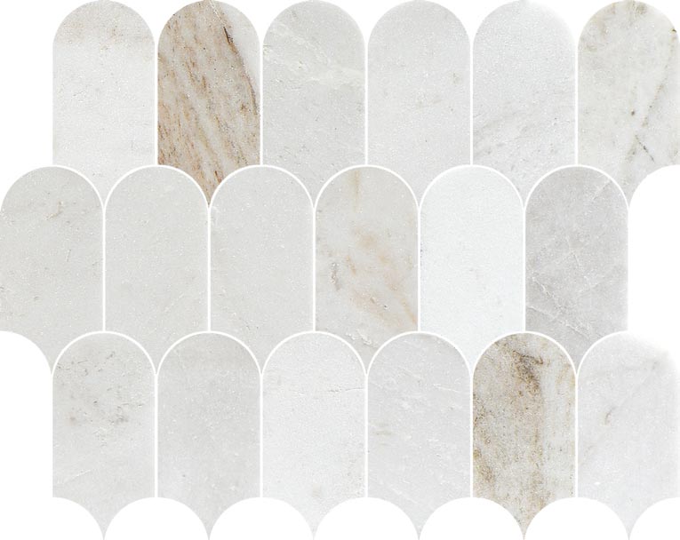 Coastline Valentino Bianco Honed Marble Mosaic - image 1