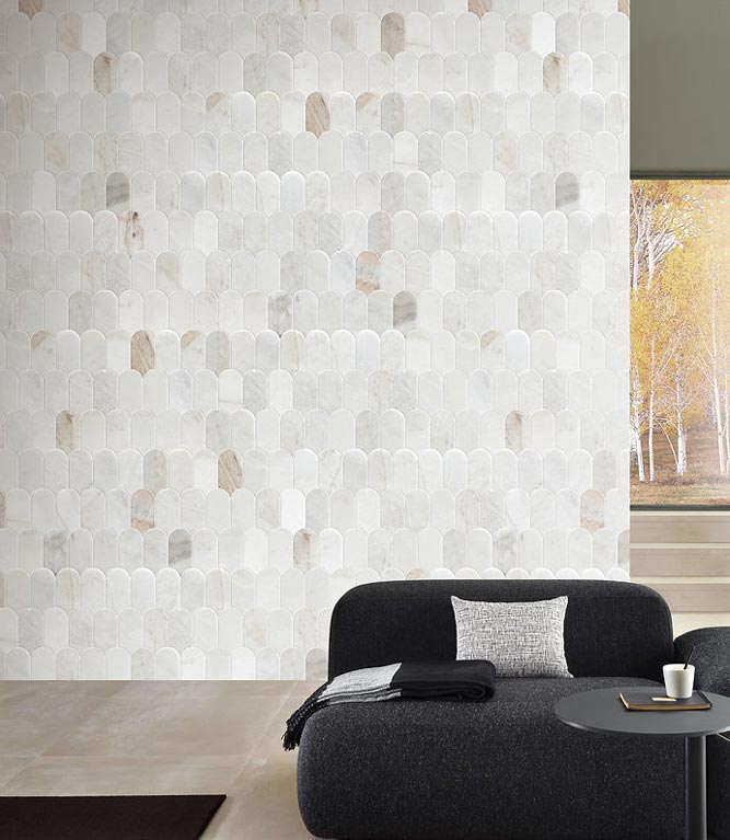 Coastline Valentino Bianco Honed Marble Mosaic - image 5