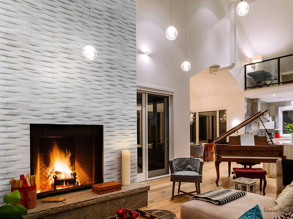 Cosmic White 3D Wave Stone Panels - image 5