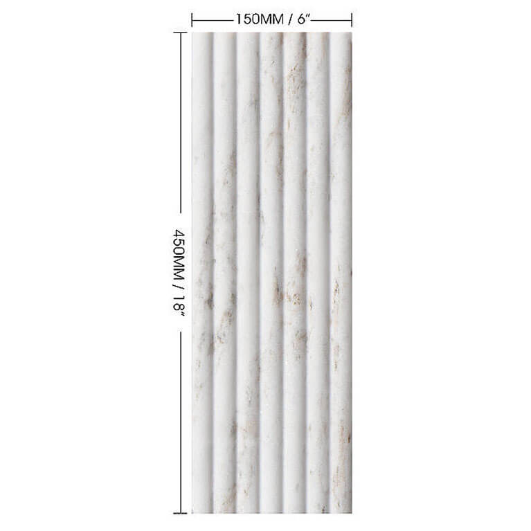 Mars-Panel 6"x18" Inward Cotton Seed Honed Marble Tile - image 1