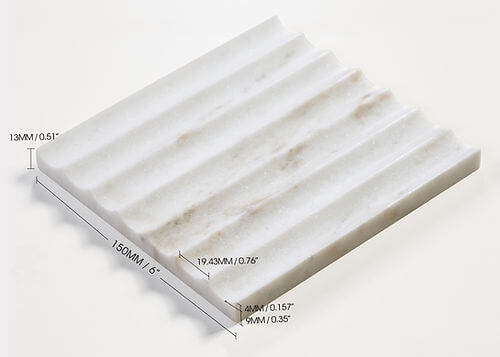 Mars-Panel 6"x18" Inward Cotton Seed Honed Marble Tile - image 3