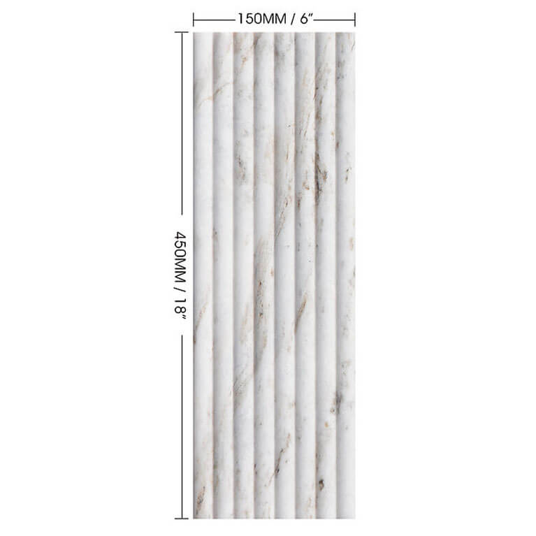 Mars-Panel 6"x18" Outward Cotton Seed Honed Marble Tile - image 1