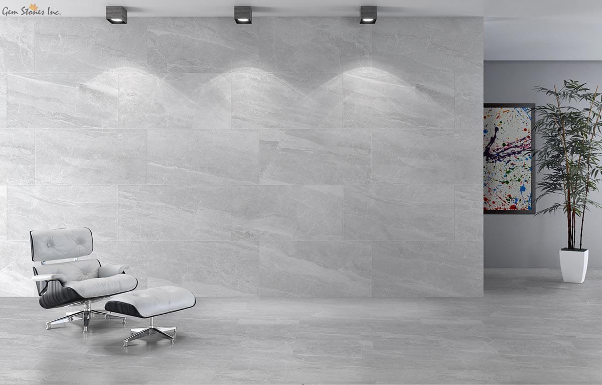 Deluxe Oyster Grey Porcelain Tile - image 2