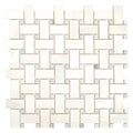 Dolomite Basketweave + Grey Dots Marble Mosaic - image 1