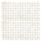 Dolomite Basketweave + Grey Dots Marble Mosaic - image 3