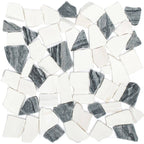 Dolomite + Black Tumbled Honed Pebble Mosaic - image 2