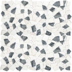 Dolomite + Black Tumbled Honed Pebble Mosaic - image 4