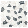 Dolomite + Black Tumbled Honed Pebble Mosaic - image 1