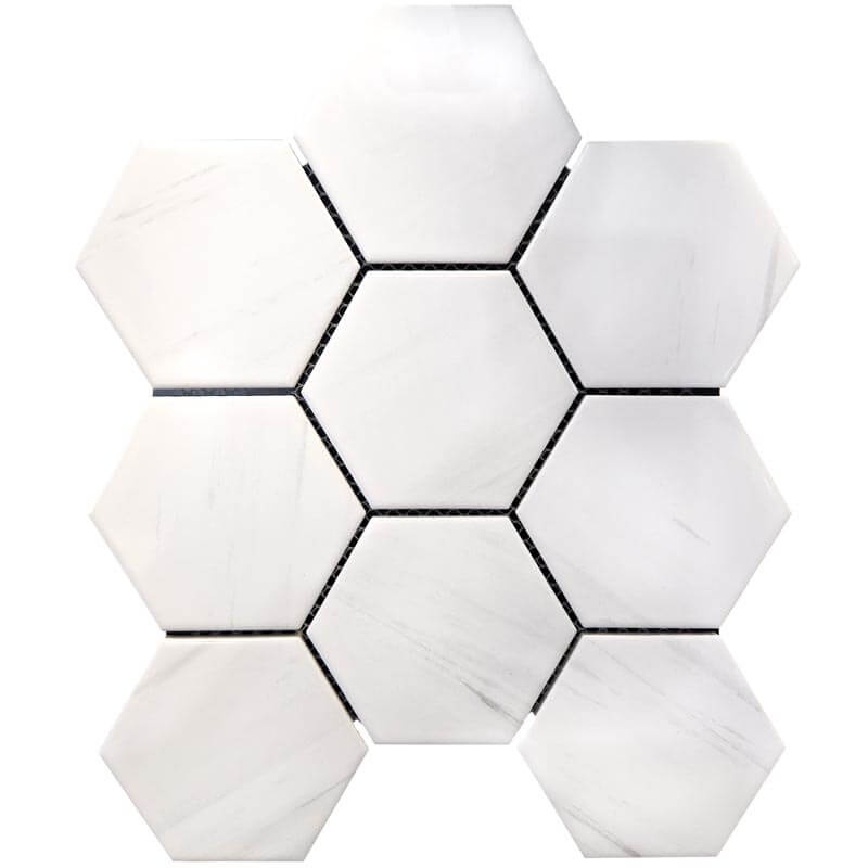 Dolomite 4" Hexagon Glazed Porcelain Mosaic - image 1