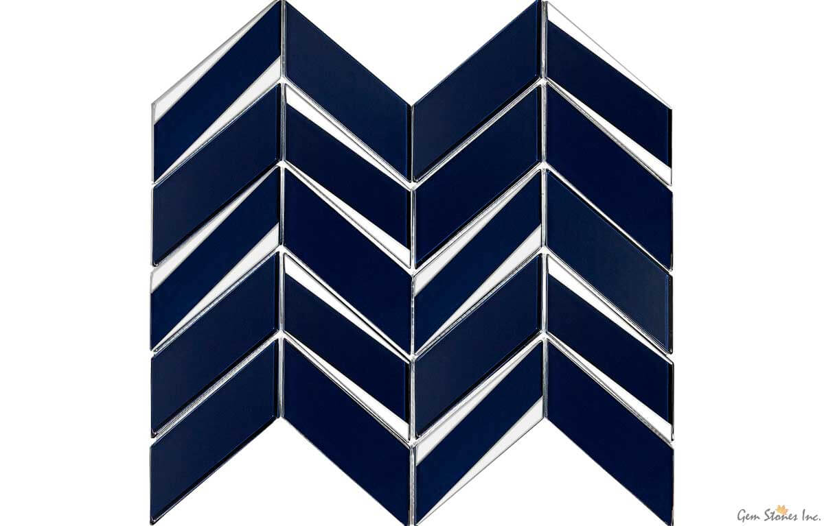 Envision Glass Chevron Sapphire & Silver Mosaic - image 1