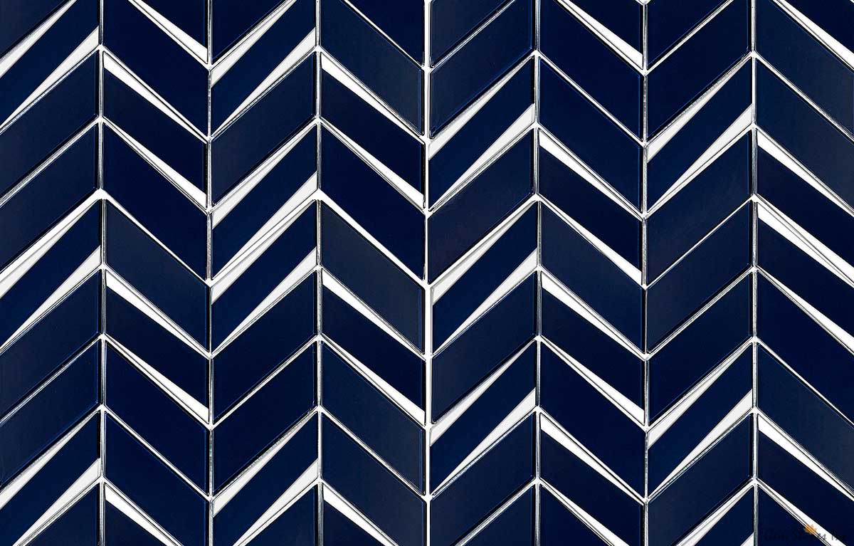 Envision Glass Chevron Sapphire & Silver Mosaic - image 3