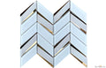 Envision Glass Chevron White & Gold Mosaic - image 1