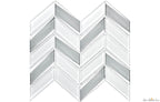 Envision Glass Chevron White & Silver Mosaic - image 1