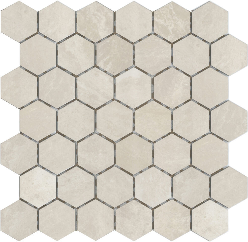 Eterna Bone 2" Hexagon Porcelain Mosaic - image 1