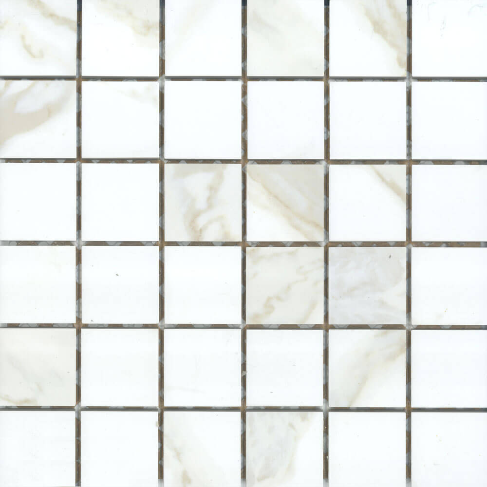 Eterna Calacatta Taupe 2"x2" Porcelain Mosaic - image 1
