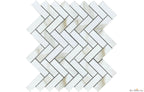 Eterna Calacatta Taupe 1"x3" Herringbone Mosaic - image 1