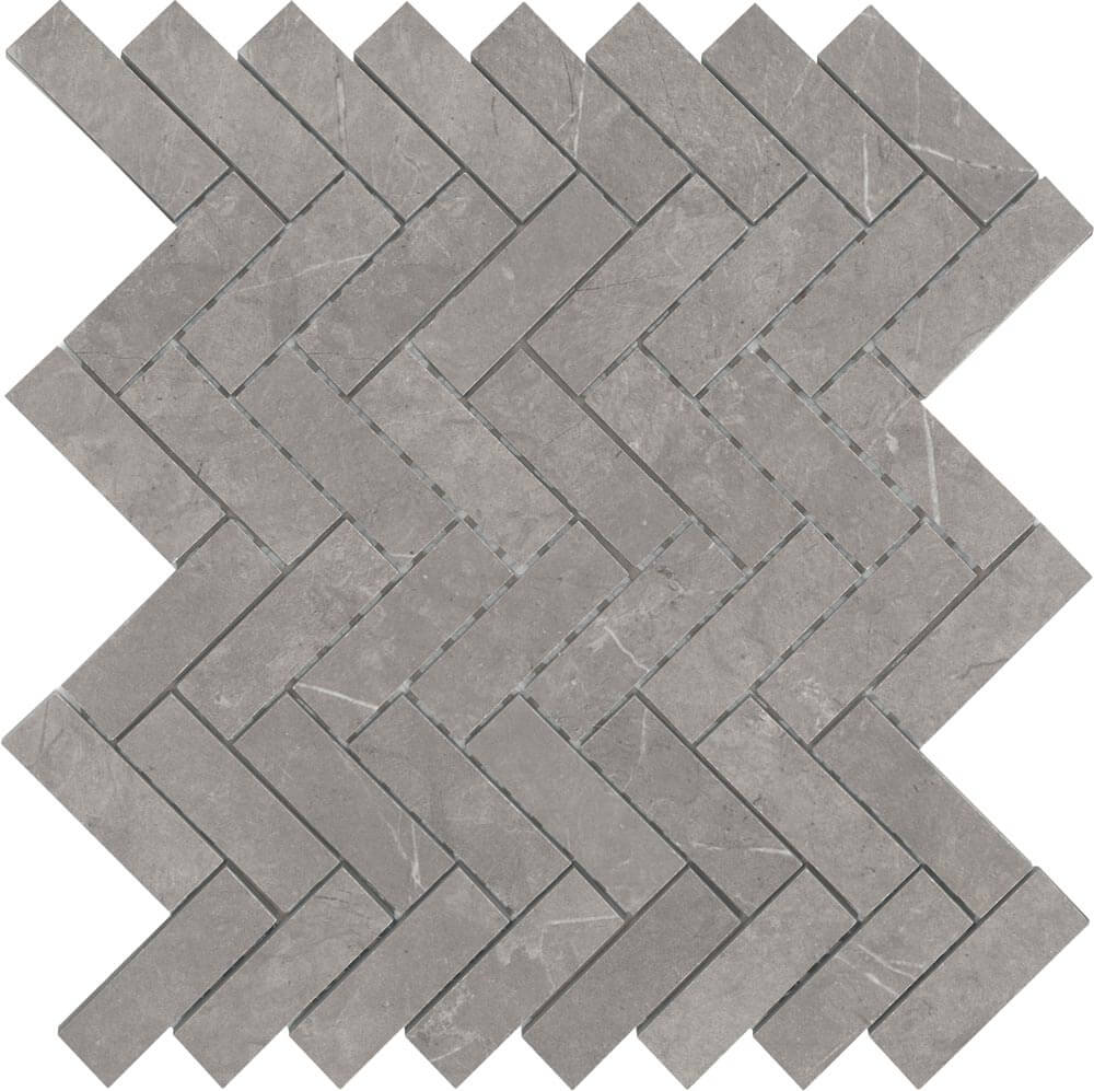 Eterna Medium Grey 1"x3" Herringbone Mosaic - image 1