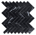 Eterna Nero Marquina 1"x3" Herringbone Mosaic - image 1