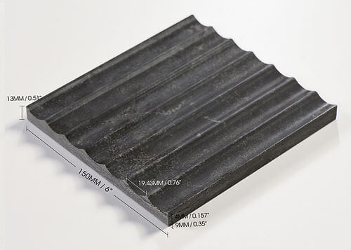 Mars-Panel 6"x18" Inward Gun Powder Honed Marble Tile - image 3