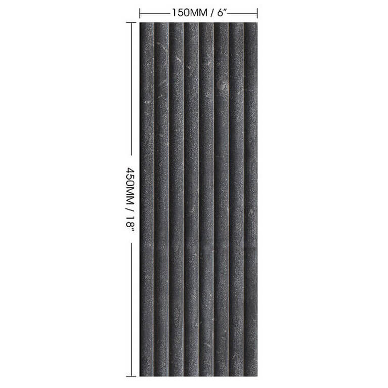 Mars-Panel 6"x18" Outward Gun Powder Honed Marble Tile - image 1