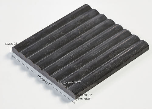 Mars-Panel 6"x18" Outward Gun Powder Honed Marble Tile - image 3