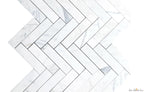 Calacatta Marble 2"x8" Herringbone Polished Mosaic - image 2