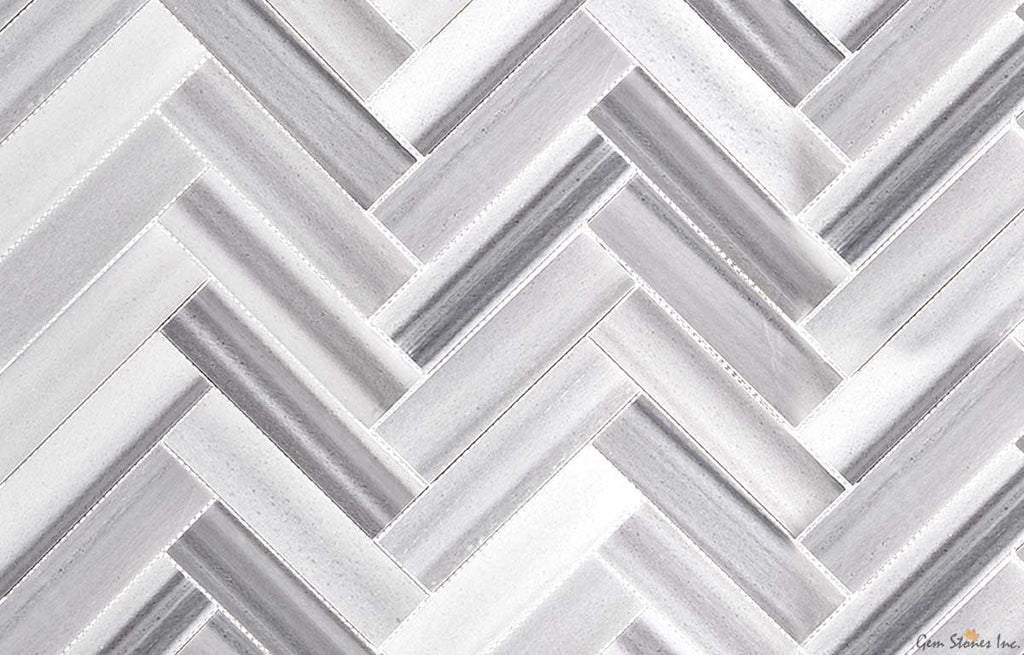 Equator Marble 2"x8" Herringbone Polished Mosaic - image 3
