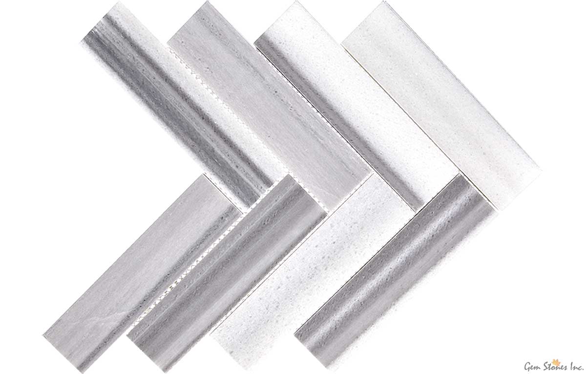 Equator Marble 2"x8" Herringbone Polished Mosaic - image 1