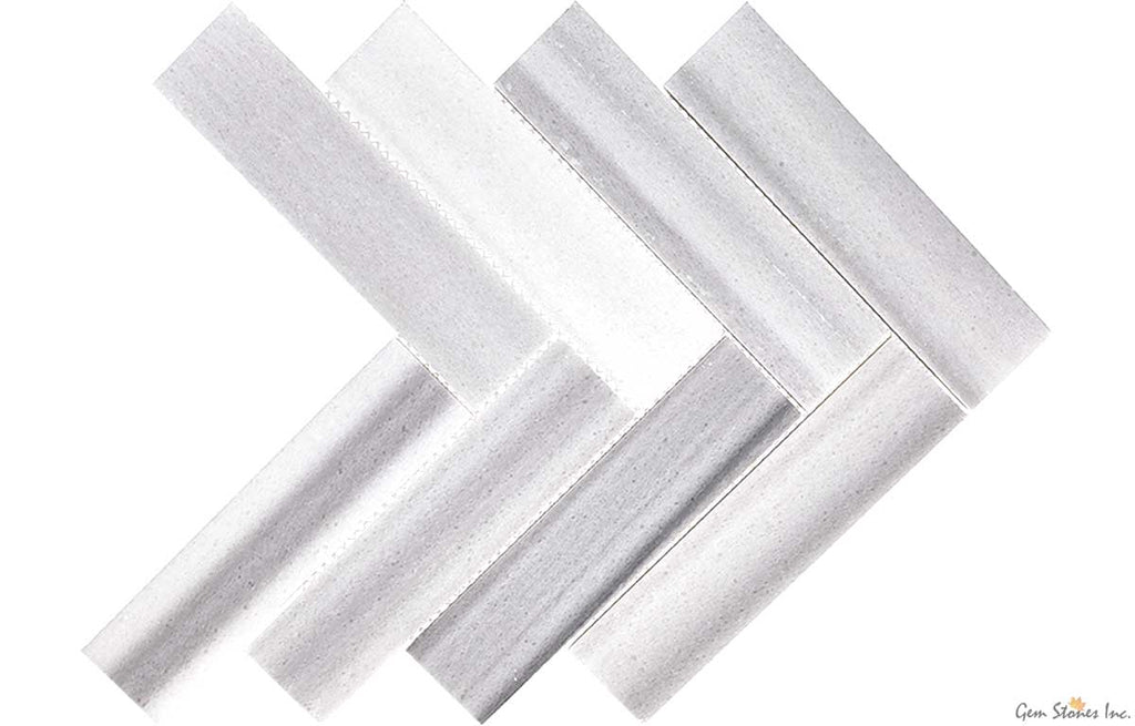 Equator Marble 2"x8" Herringbone Polished Mosaic - image 2