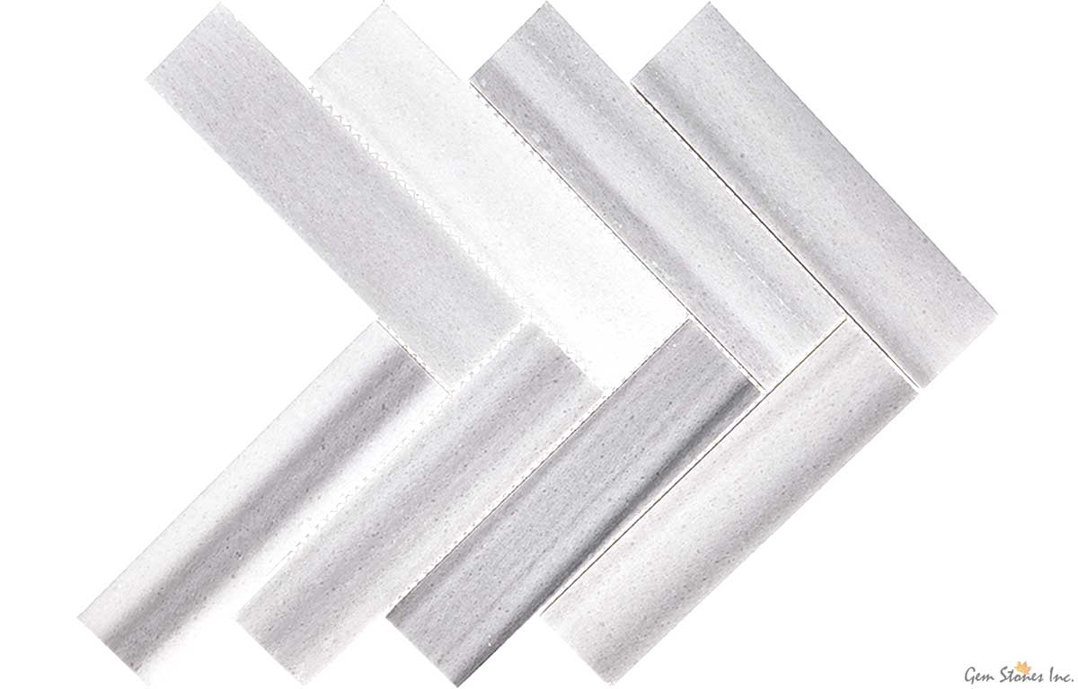 Equator Marble 2"x8" Herringbone Polished Mosaic - image 2