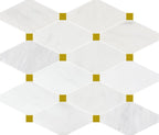 Ice White Marble Octagon + Gold Dot Polished Mosaic - image 2