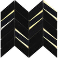 Jayna Black Marble With Gold Glass Chevron Mosaic - image 1