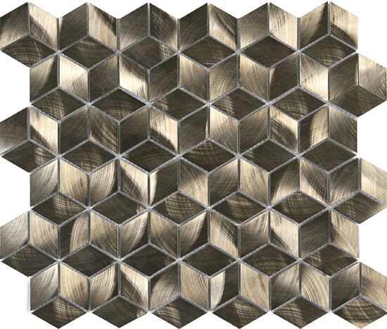 Aluminum Diamond Cube Bronze Metal Mosaic - image 1