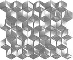 Aluminum Diamond Cube Silver Metal Mosaic - image 1