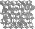 Aluminum Diamond Cube Silver Metal Mosaic - image 1