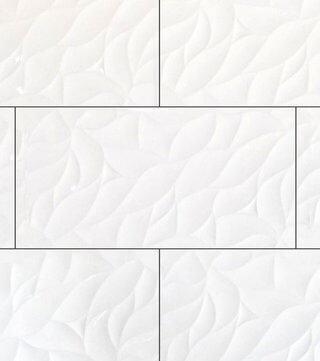 Leaf  White Polished Ceramic Wall Tile - image 1
