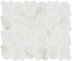Linked-Waves Valentino Bianco Honed Marble Mosaic - image 2