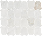 Linked-Waves Valentino Bianco Honed Marble Mosaic - image 1