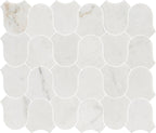 Linked-Waves Valentino Bianco Honed Marble Mosaic - image 3