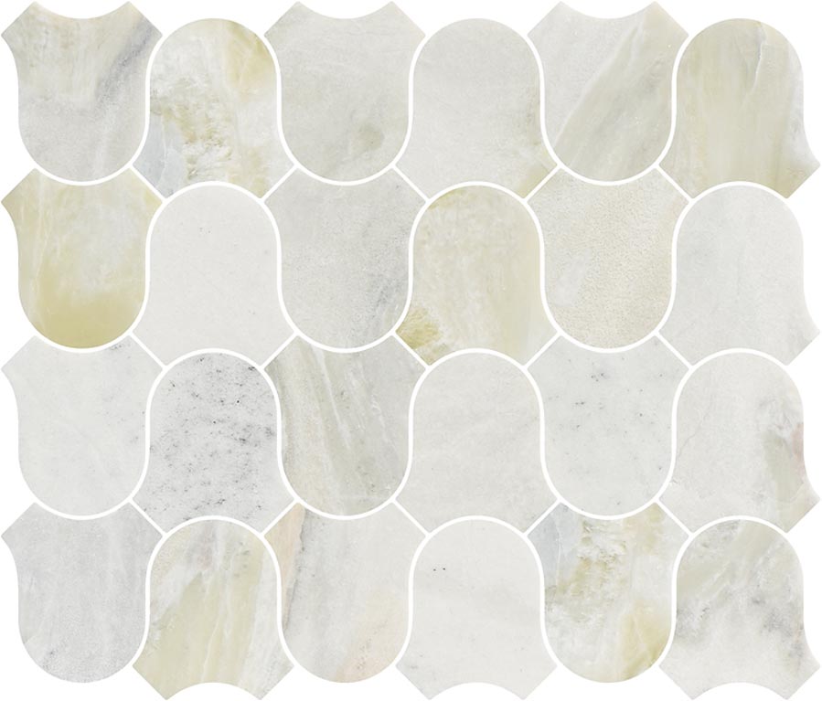 Linked-Waves Versilia River Blu Honed Marble Mosaic - image 2