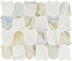 Linked-Waves Versilia River Blu Honed Marble Mosaic - image 1