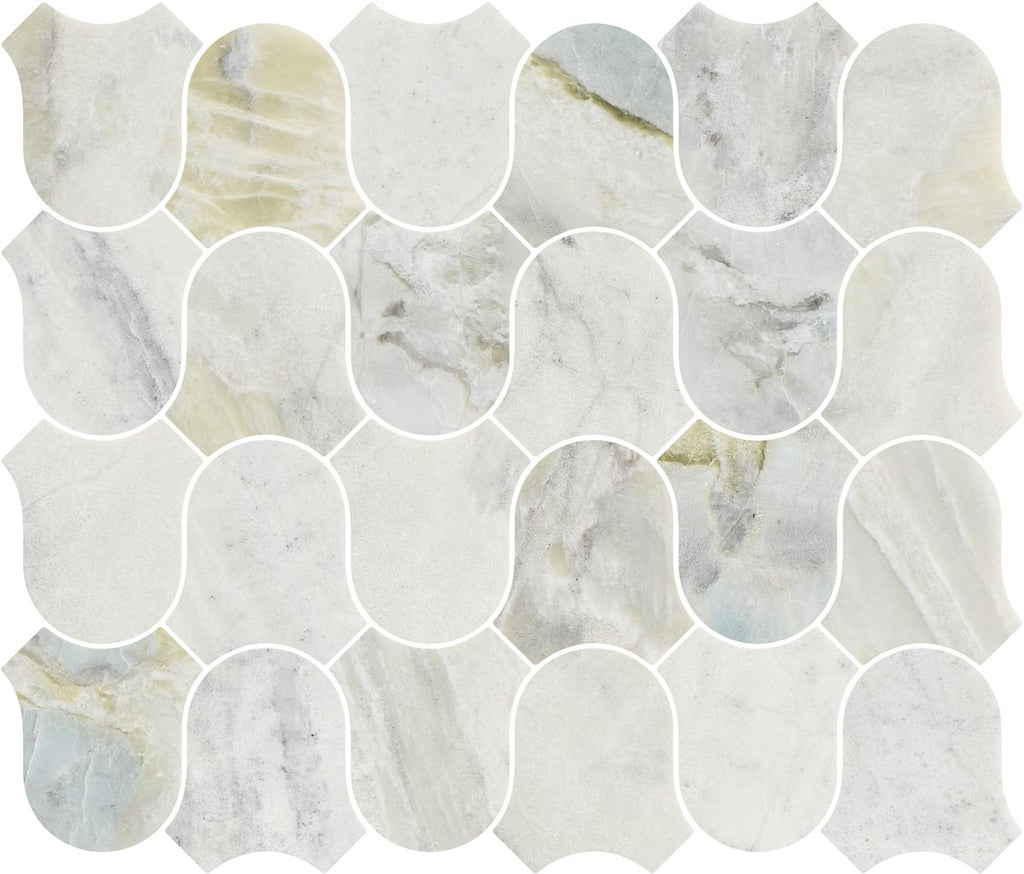 Linked-Waves Versilia River Blu Honed Marble Mosaic - image 3